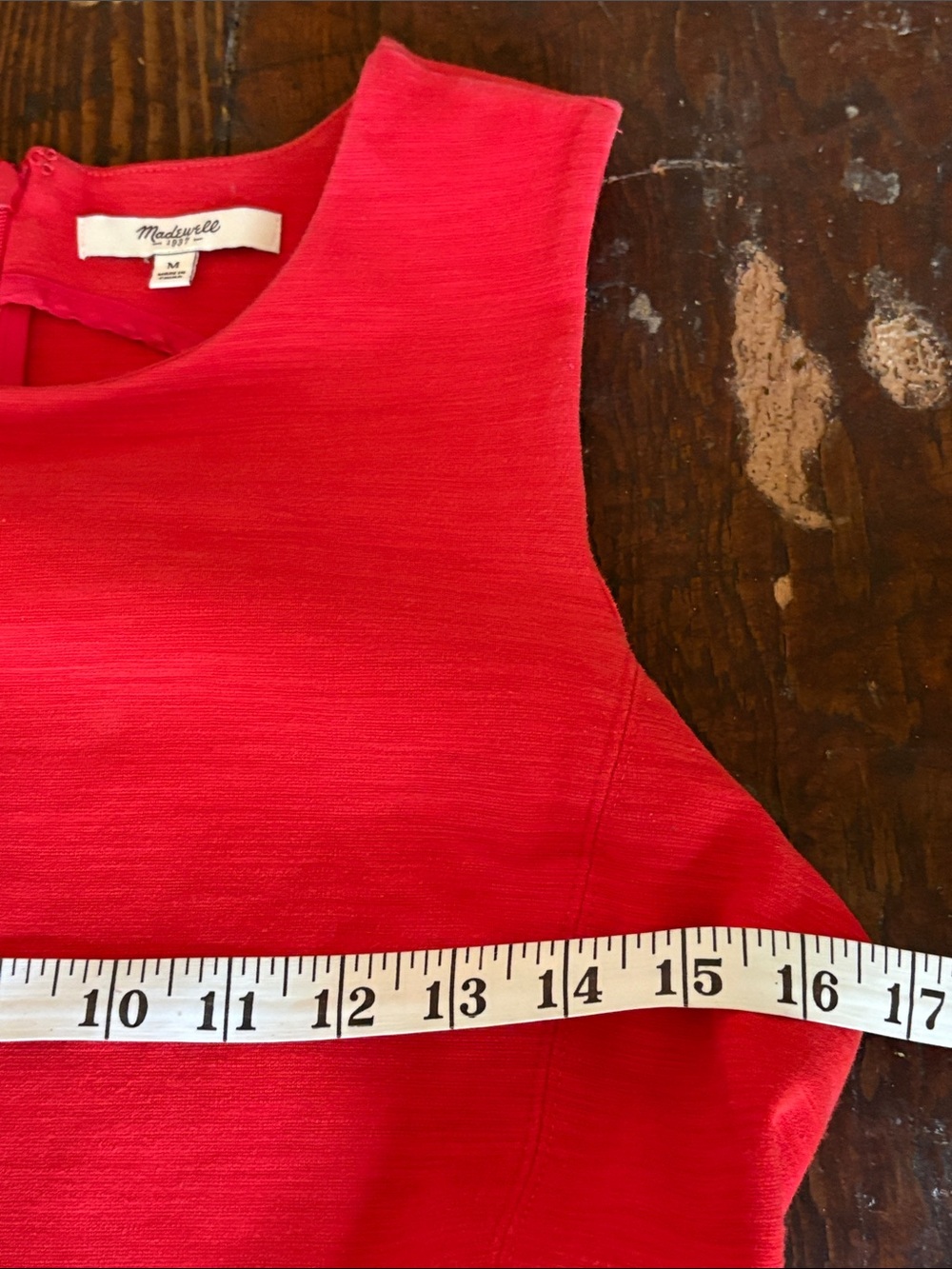 Madewell Light Red Sleeveless Mini Dress Cotton Preppy Size M - Picture 8 of 9